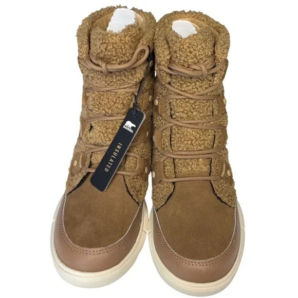Sorel Explorer II Joan Cozy Winter Boots in Tan with Faux Shearling Upper Size 7 - Picture 5 of 8